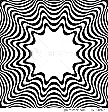 Abstract Op Art Wavy Lines Pattern with 3D Illusion Effect. Vector Illustration. Abstract Op Art Wavy Lines Pattern with 3D Illusion Effect. Vector Illustration. 107290924