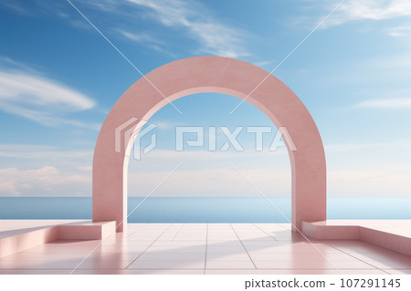 Abstract minimalist arch podium Abstract minimalist arch podium 107291145