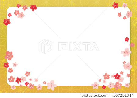 金葉日本圖案框架鑲嵌李子 107291314