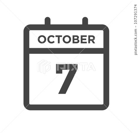 October 7 Calendar Day or Calender Date for Deadlines or Appointment 107291374