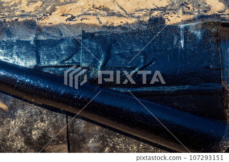 Type of insulation against corrosion of large metal pipe. Black pipe winding for gasification Type of insulation against corrosion of large metal pipe. Black pipe winding for gasification 107293151