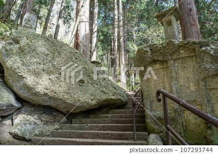 The approach to the Godaido Hall of Risshakuji Temple, commonly known as Yamadera, Yamagata City, Yamagata Prefecture The approach to the Godaido Hall of Risshakuji Temple, commonly known as Yamadera, Yamagata City, Yamagata Prefecture 107293744