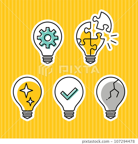 Inspirational light bulb icon set 107294478