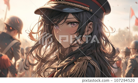 [AI 生成圖像] 穿著軍裝的黑髮女孩 8 107294520
