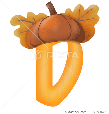 Letters A-Z with oak tree seeds in autumn season Letters A-Z with oak tree seeds in autumn season 107294626