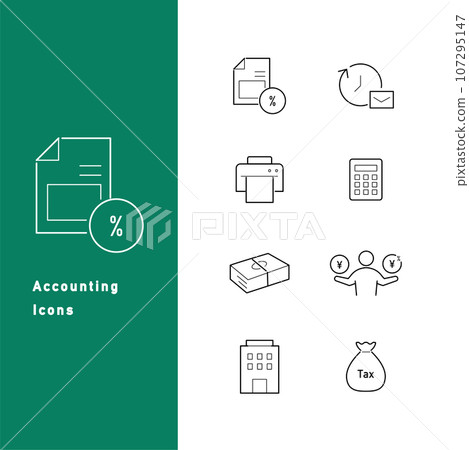 Accounting, accounting, and invoice line icon set 107295147
