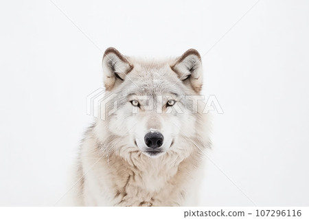 Close up on a white wolf eyes isolated on white background Close up on a white wolf eyes isolated on white background 107296116
