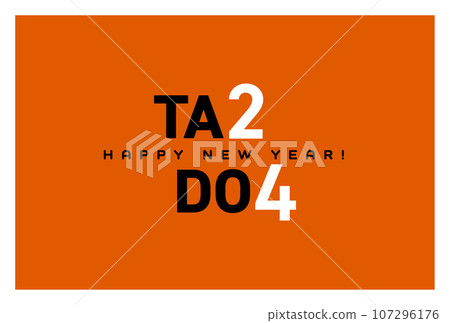 "TA2 DO4" New Year's card with the Year of the Dragon and 24 years. (Background vermilion, horizontal orientation) "TA2 DO4" New Year's card with the Year of the Dragon and 24 years. (Background vermilion, horizontal orientation) 107296176