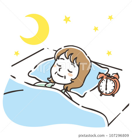 A middle woman who sleeps deeply A middle woman who sleeps deeply 107296809