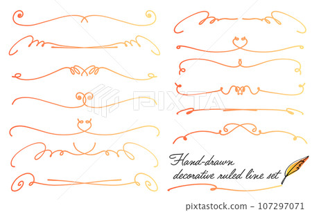 Set of hand-drawn decorative frames (warm color gradation) Set of hand-drawn decorative frames (warm color gradation) 107297071