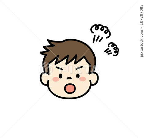 生氣的孩子臉圖示圖 107297095