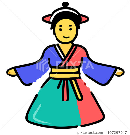 Cute child wearing hanbok generate ai 107297947