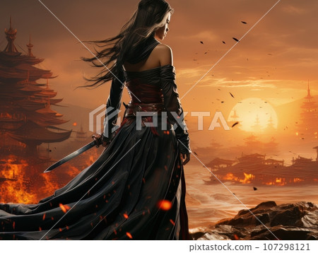 Biblical oil painting of the ascension of African Jesus Christ over the believers AI Biblical oil painting of the ascension of African Jesus Christ over the believers AI 107298121