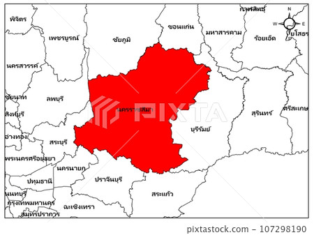 Nakhon Ratchasima map province northeast part of Thailand asia 107298190