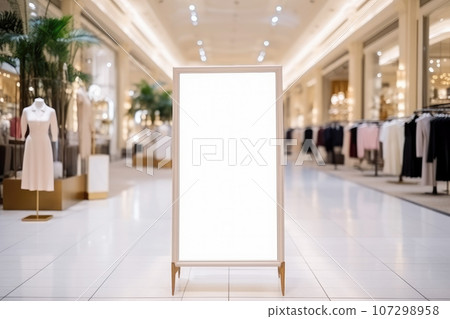 Billboard mockup in shopping mall. Generative Ai 107298958