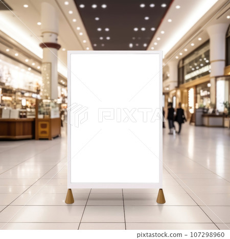 Billboard mockup in shopping mall. Generative Ai 107298960
