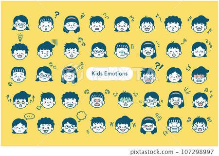 Child face icon illustration variation set simple 107298997