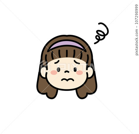 孩子臉圖示插圖擔心 孩子臉圖示插圖擔心 107298999
