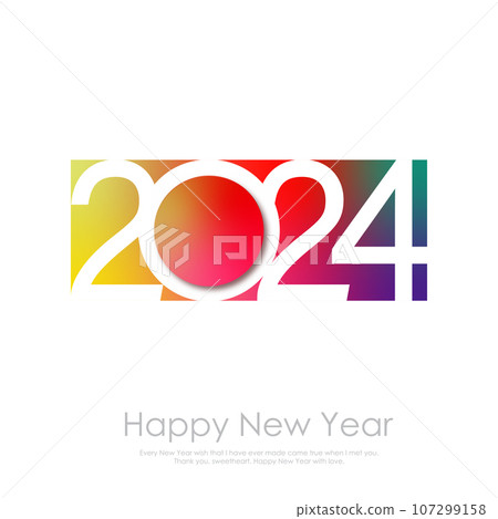 2024 typography logo design concept. Happy new year 2024 logo design. Vector 2024 typography logo design concept. Happy new year 2024 logo design. Vector 107299158