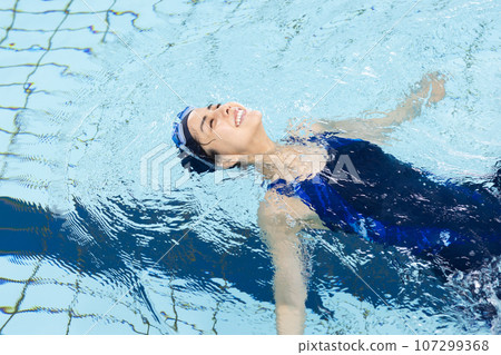 Woman swimming in the pool Woman swimming in the pool 107299368