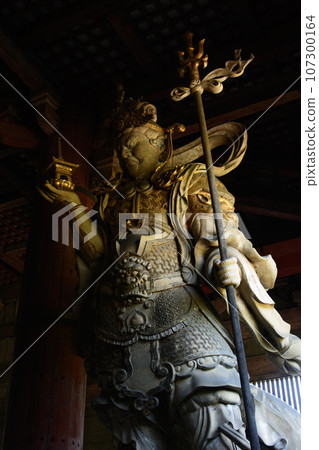 Tamonten standing statue in the Great Buddha Hall of Todaiji Temple Tamonten standing statue in the Great Buddha Hall of Todaiji Temple 107300164