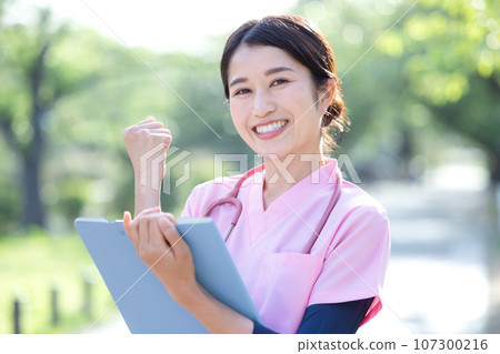 Medical female nurse portrait 107300216