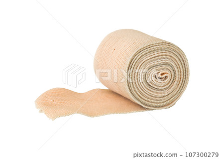 roll bandage for first aid accident arrangement flat lay style 107300279