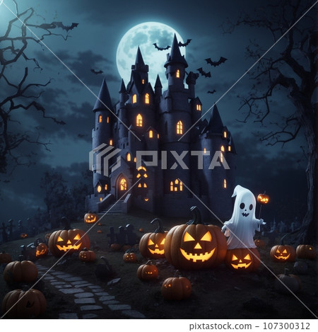 Scary Halloween pumpkin Scary Halloween pumpkin 107300312