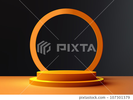 Orange Podium Product Display Mockup, Halloween Concept Orange Podium Product Display Mockup, Halloween Concept 107301379