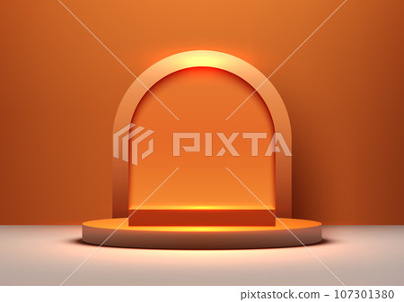 Orange Podium Product Display Mockup, Halloween Concept Orange Podium Product Display Mockup, Halloween Concept 107301380
