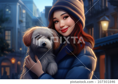 《都市時尚偶像:年輕女子與她可愛的寵物的有趣冒險》<圖像生成AI> 《都市時尚偶像:年輕女子與她可愛的寵物的有趣冒險》<圖像生成AI> 107301846