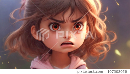 Frustrated and angry girl - AI generated image 107302056