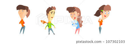 Funny Comic Man and Woman Character with Different Face Expression Vector Set Funny Comic Man and Woman Character with Different Face Expression Vector Set 107302103