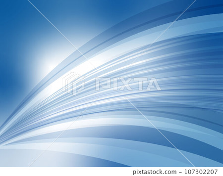 明亮的波浪條紋技術圖像抽象背景_藍色 107302207