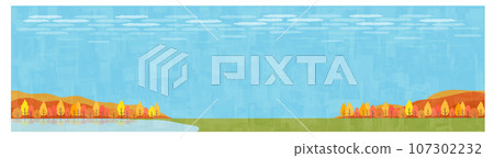 Autumn background material horizontal position 107302232