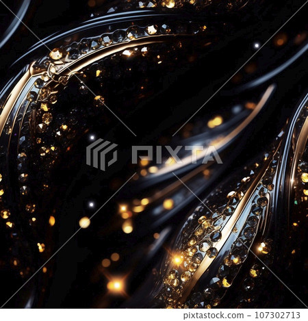 Black snakes.Seamless magical fantasy pattern with snakes and dragons.Scales. 107302713