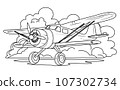 Coloring page maize plane, hang glider coloring book. 107302734
