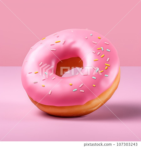 A donut on a bright background.  107303243