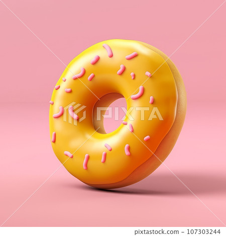 A donut on a bright background.  107303244