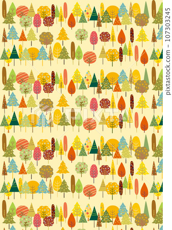 Scandinavian style autumn forest pattern vertical 107303245