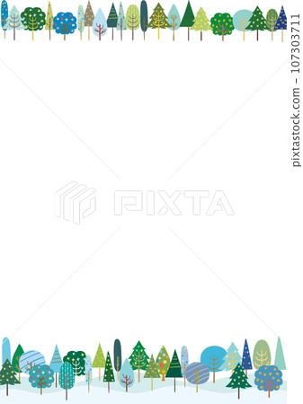 斯堪的納維亞風格冬季森林框架垂直 107303711