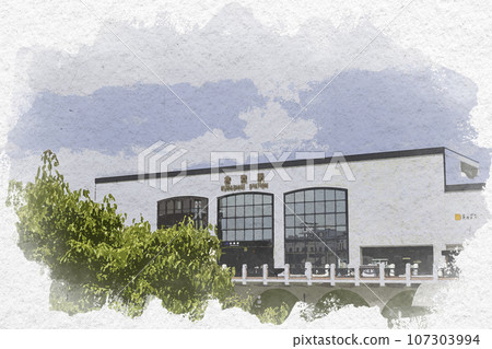 Watercolor style JR Kurashiki Station Kurashiki City, Okayama Prefecture Watercolor style JR Kurashiki Station Kurashiki City, Okayama Prefecture 107303994