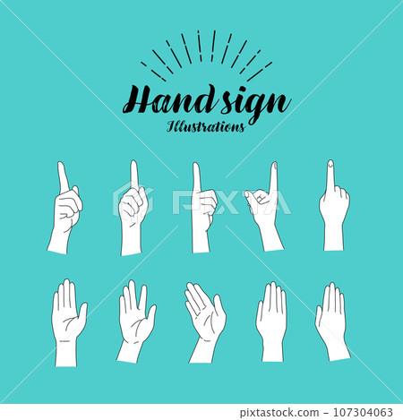 各種手勢的插圖集 107304063