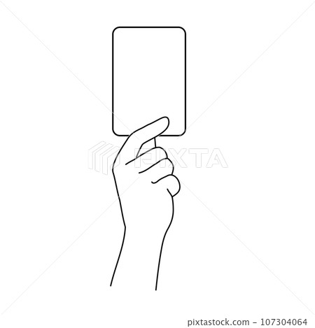 Illustration of a hand giving out a card 107304064