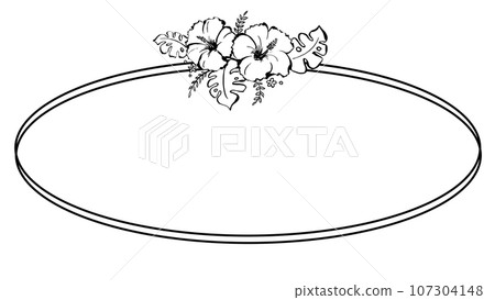 hibiscus decorative frame 107304148