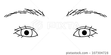 眼睛：小眼睛，黑白 107304728