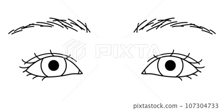 Eyes, drooping eyes, black and white 107304733