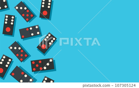 Domino pieces background. Board game vector illustration Domino pieces background. Board game vector illustration 107305124