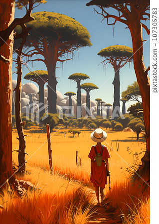 Illustration of a beautiful view of Madagascar 107305783