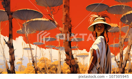 Illustration of a beautiful view of Madagascar 107305945